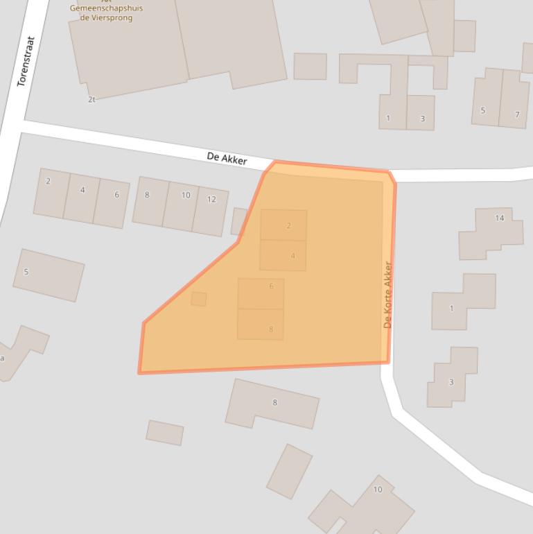 Kaart van postcodegebied 5438AT.