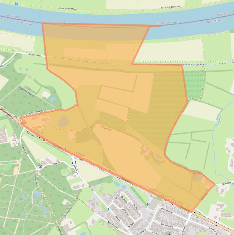 Kaart van postcodegebied 5438NA.