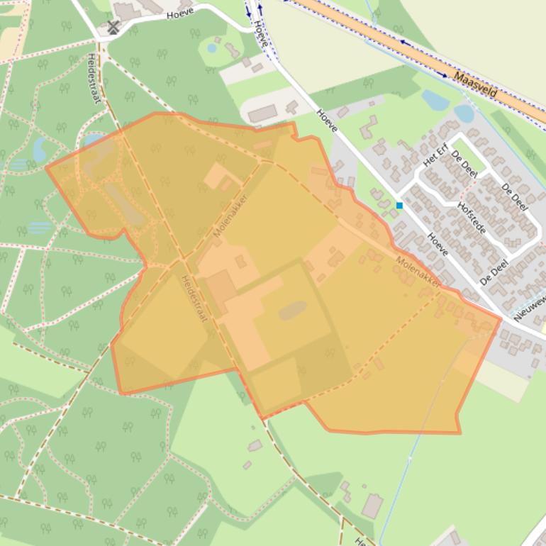 Kaart van postcodegebied 5438NE.