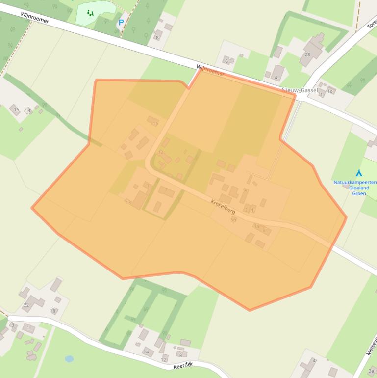 Kaart van postcodegebied 5438NJ.