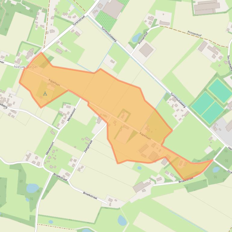 Kaart van postcodegebied 5438NN.