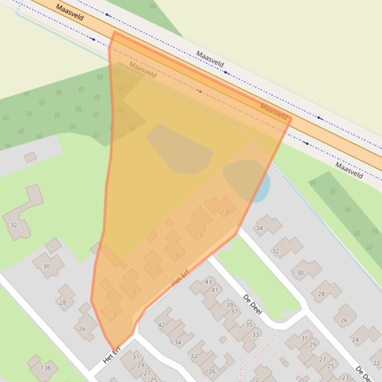 Kaart van postcodegebied 5438RA.