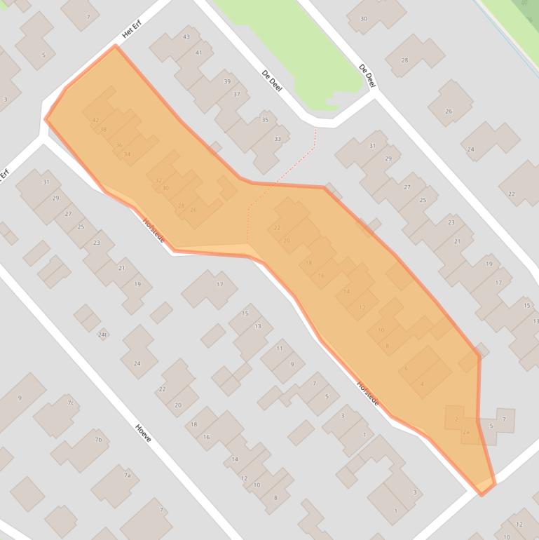 Kaart van postcodegebied 5438RB.