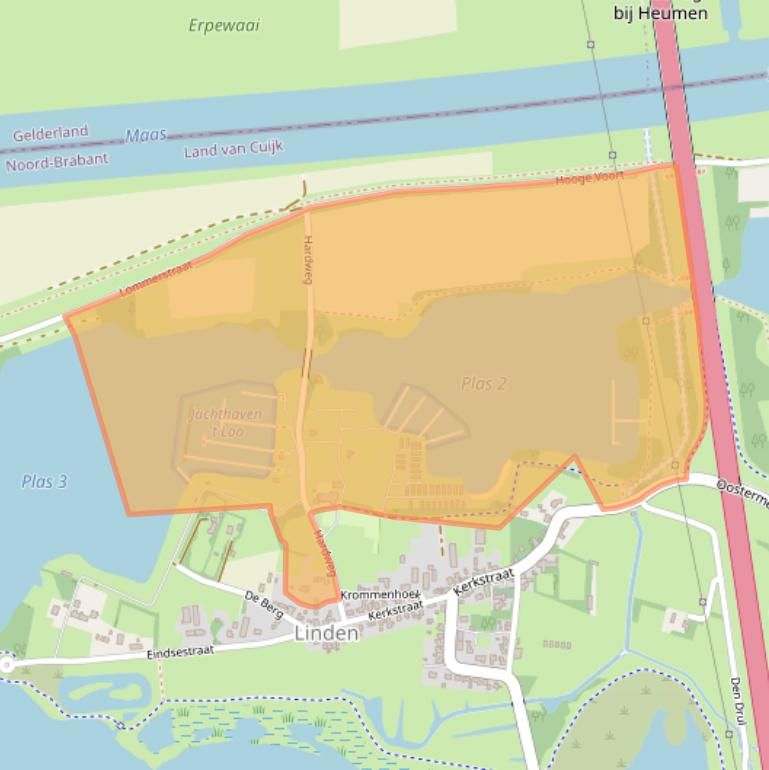 Kaart van postcodegebied 5439NG.