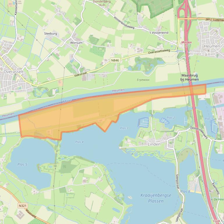 Kaart van postcodegebied 5439NP.