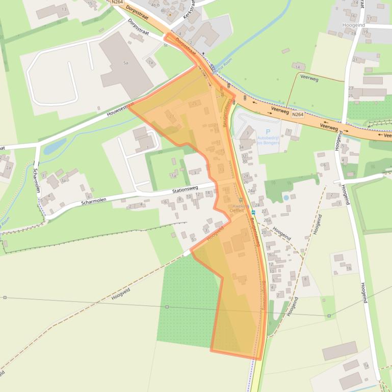 Kaart van postcodegebied 5441AD.