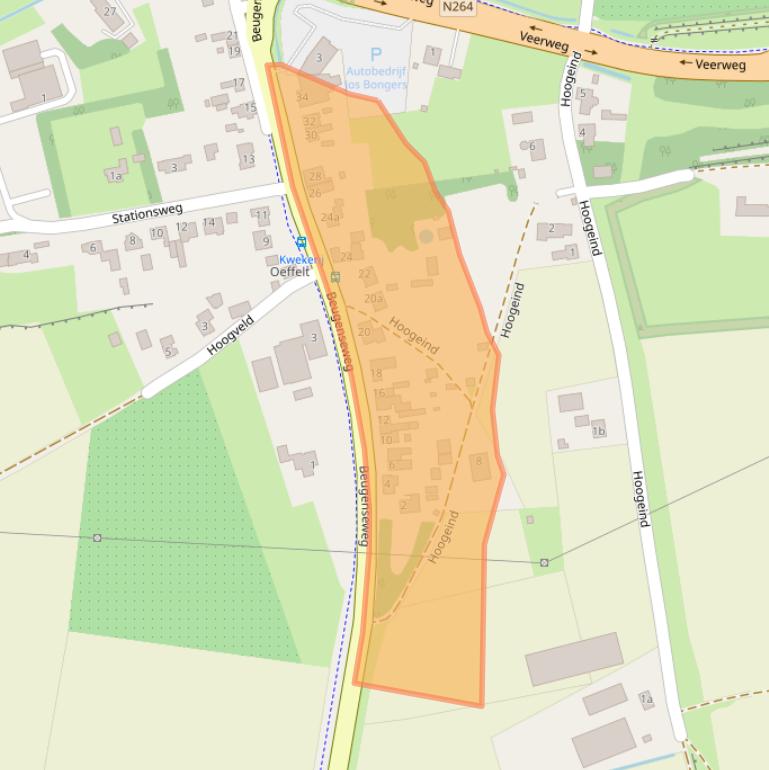 Kaart van postcodegebied 5441AE.