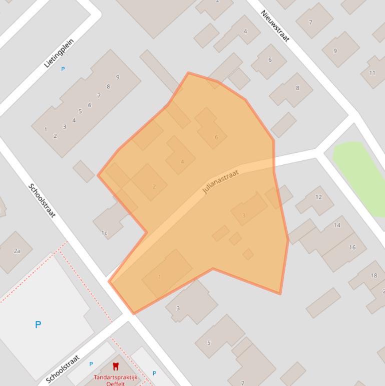 Kaart van postcodegebied 5441AN.