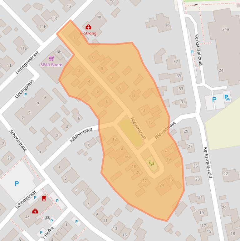 Kaart van postcodegebied 5441AP.