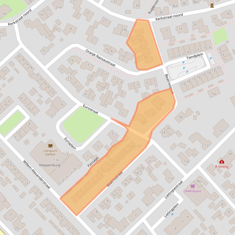 Kaart van postcodegebied 5441AX.