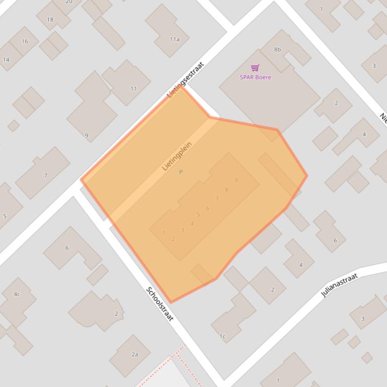 Kaart van postcodegebied 5441BT.