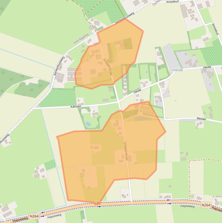 Kaart van postcodegebied 5441PN.