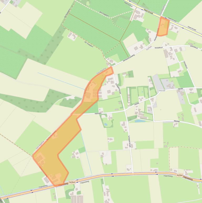 Kaart van postcodegebied 5441PW.