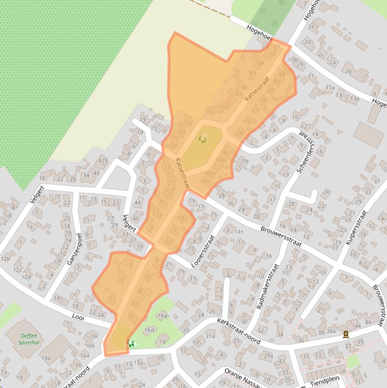 Kaart van postcodegebied 5441XC.