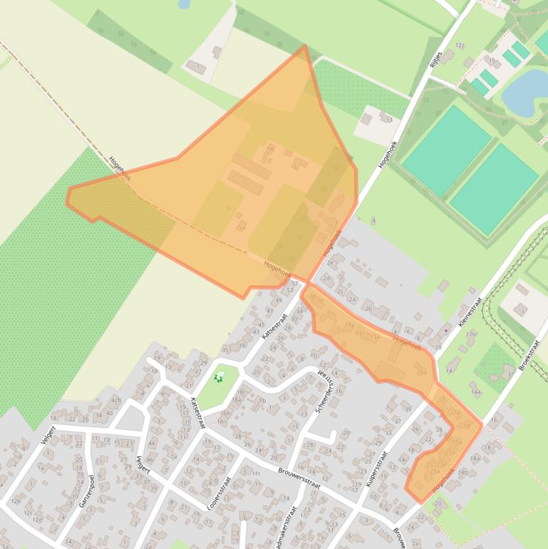 Kaart van postcodegebied 5441XD.