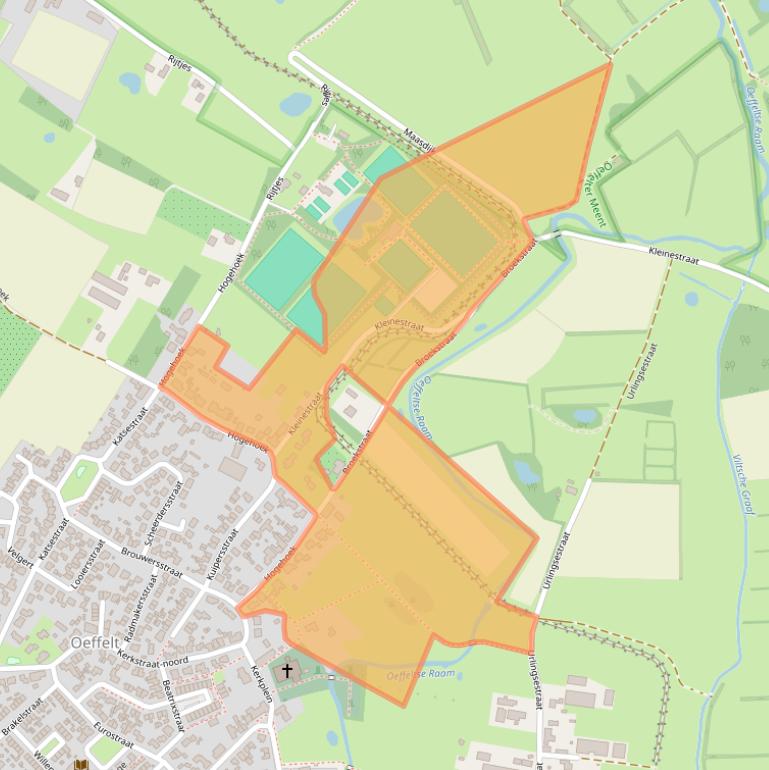 Kaart van postcodegebied 5441XE.