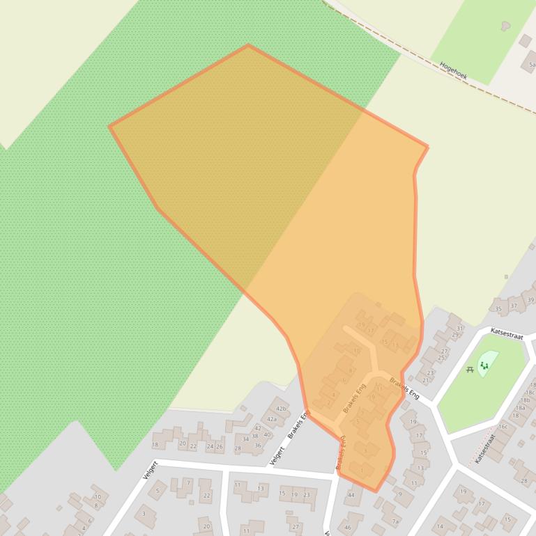 Kaart van postcodegebied 5441XS.