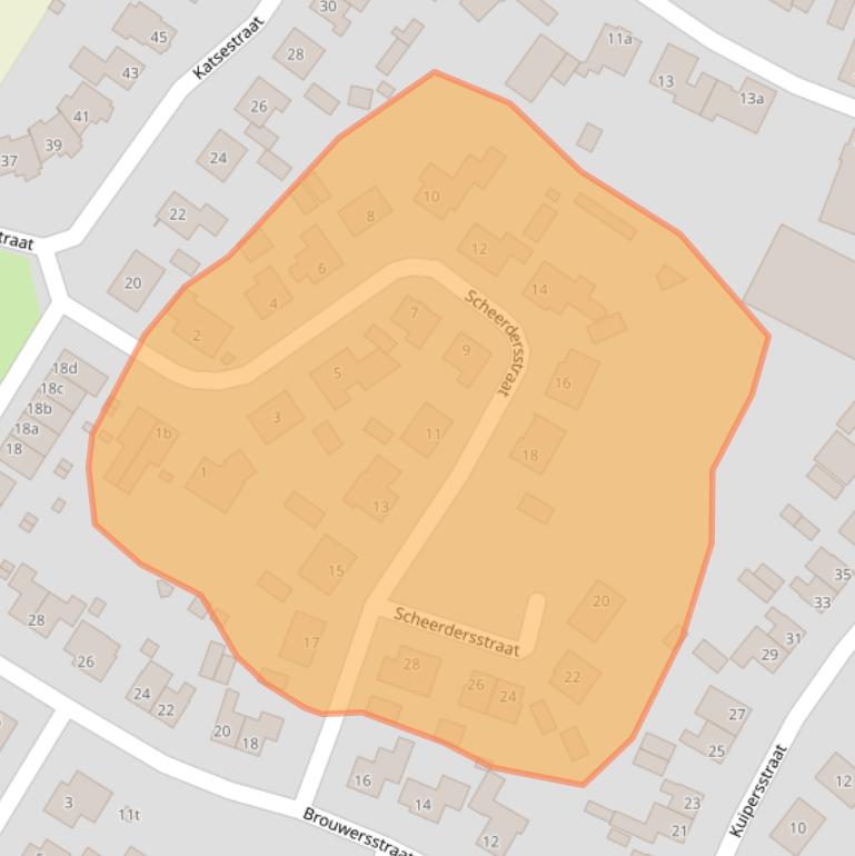 Kaart van postcodegebied 5441XV.