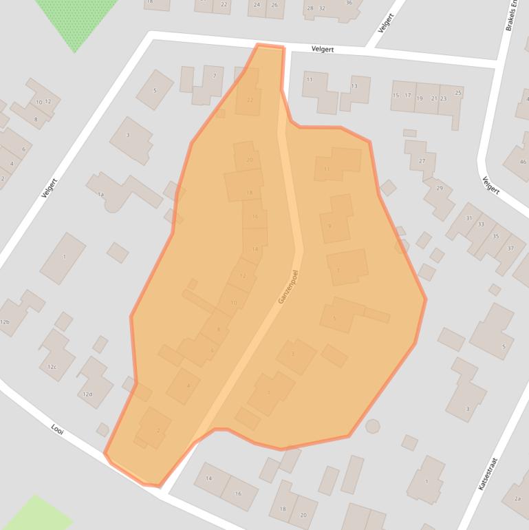 Kaart van postcodegebied 5441XW.