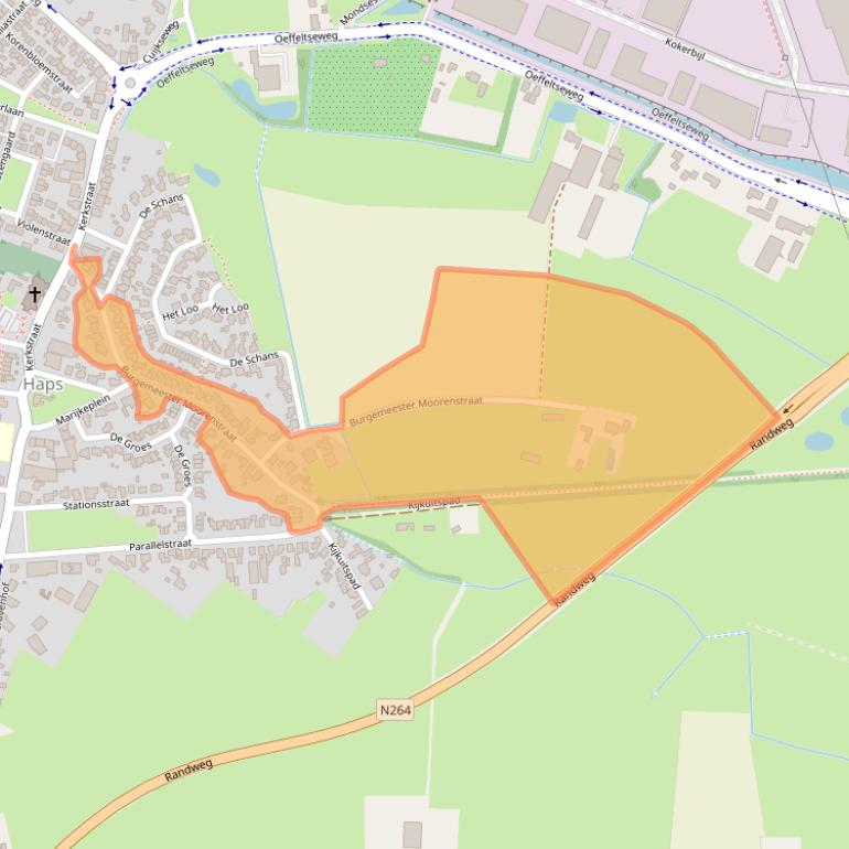 Kaart van postcodegebied 5443AC.