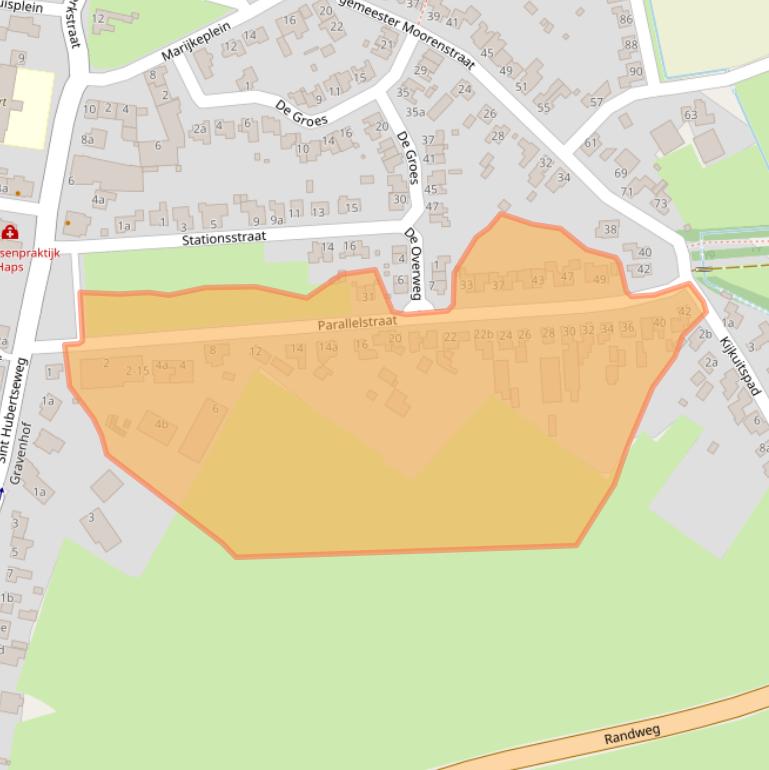 Kaart van postcodegebied 5443AE.