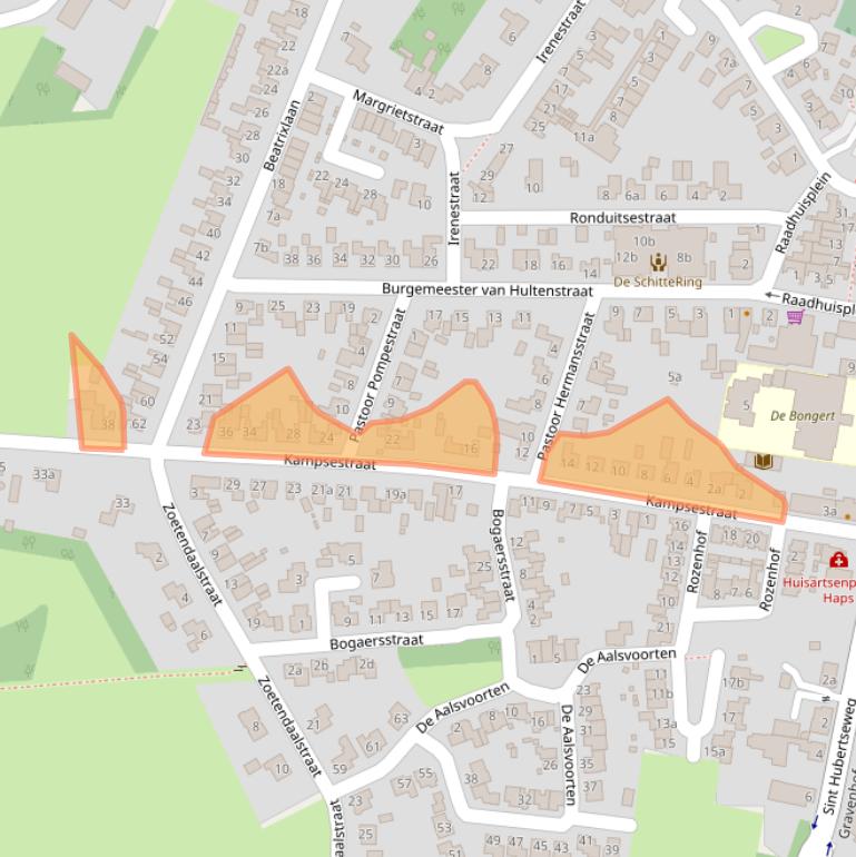 Kaart van postcodegebied 5443AK.