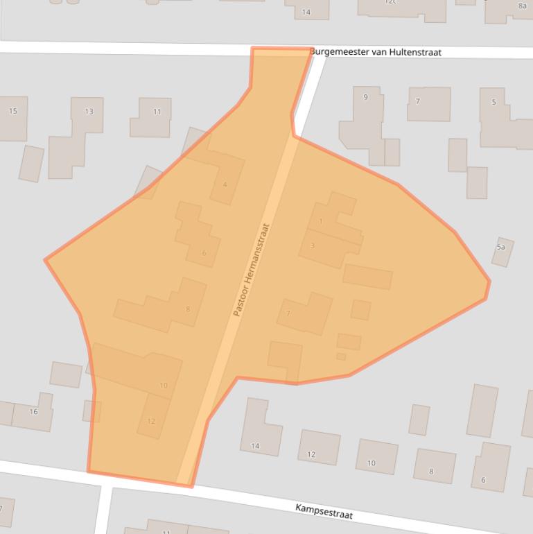 Kaart van postcodegebied 5443AN.