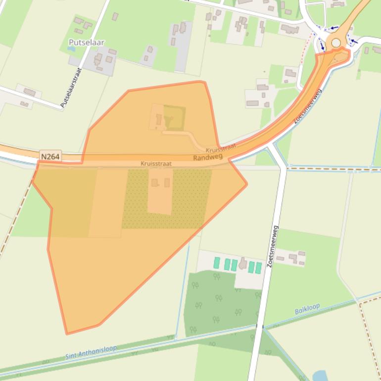 Kaart van postcodegebied 5443AS.