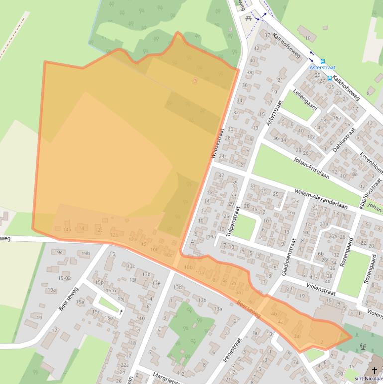 Kaart van postcodegebied 5443BE.