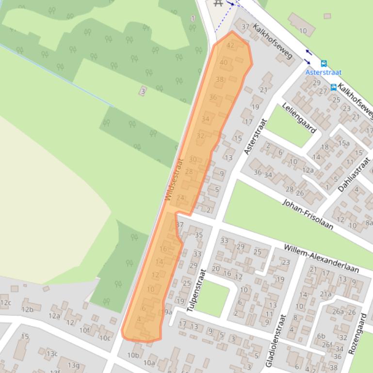 Kaart van postcodegebied 5443BK.