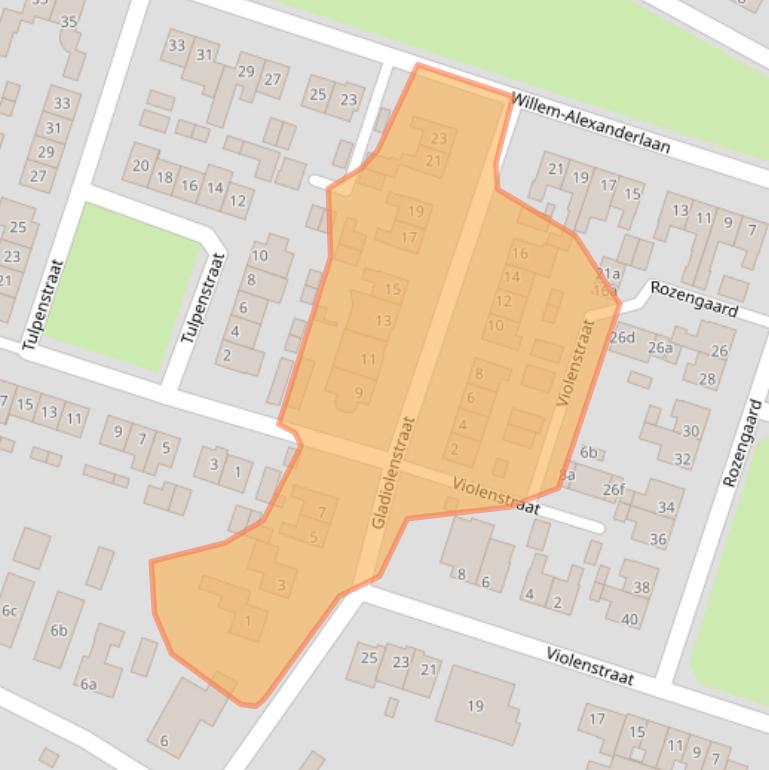 Kaart van postcodegebied 5443BN.