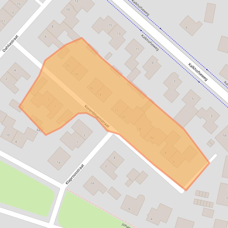 Kaart van postcodegebied 5443BV.