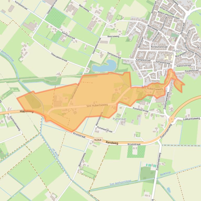 Kaart van postcodegebied 5443ND.