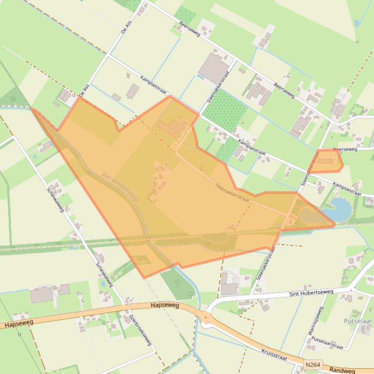Kaart van postcodegebied 5443NK.