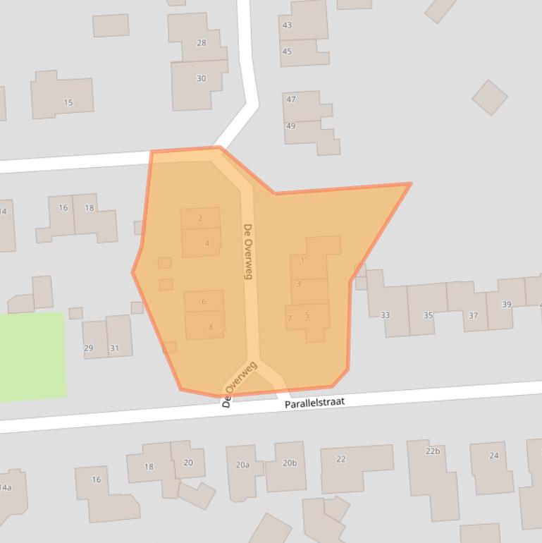 Kaart van postcodegebied 5443NZ.