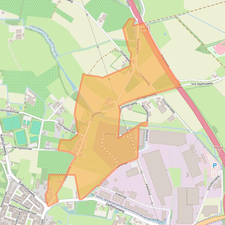 Kaart van postcodegebied 5443PA.