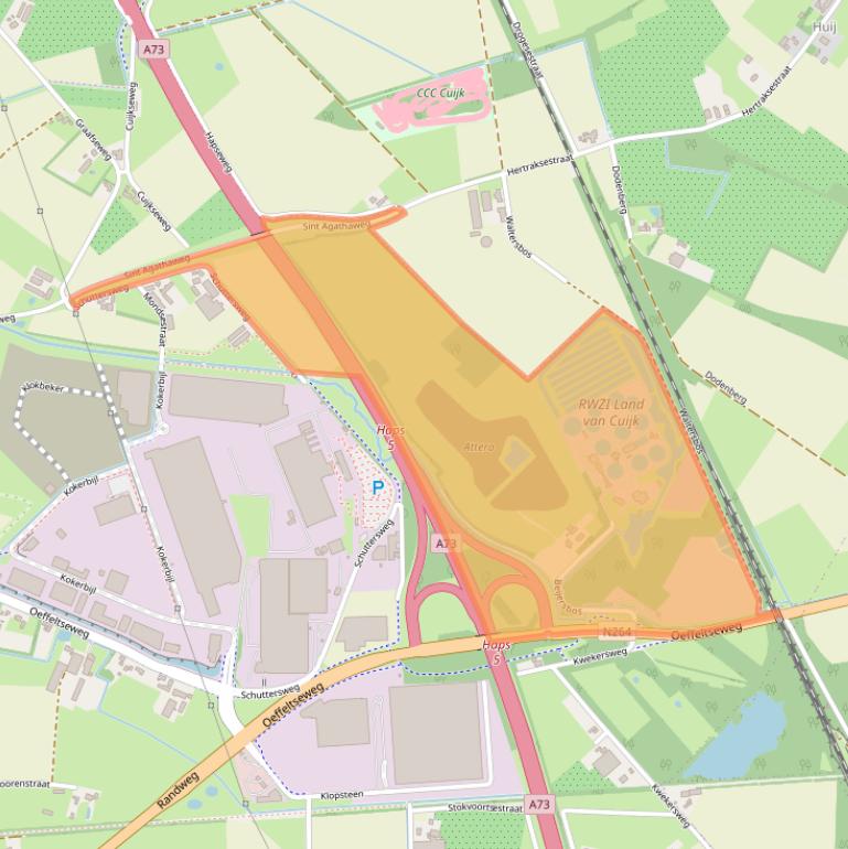 Kaart van postcodegebied 5443PL.