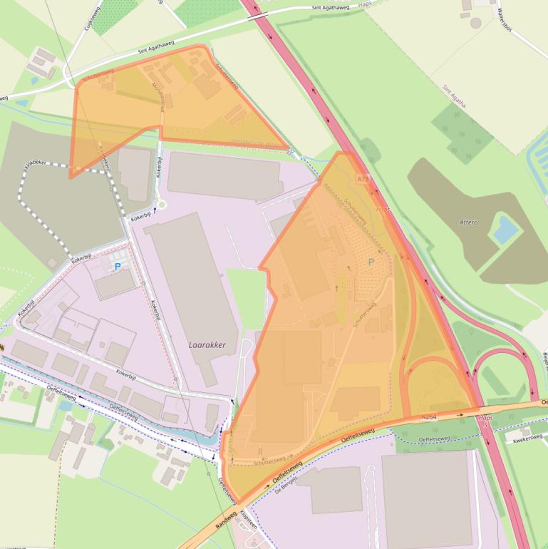 Kaart van postcodegebied 5443PR.