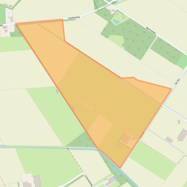 Kaart van postcodegebied 5443PS.