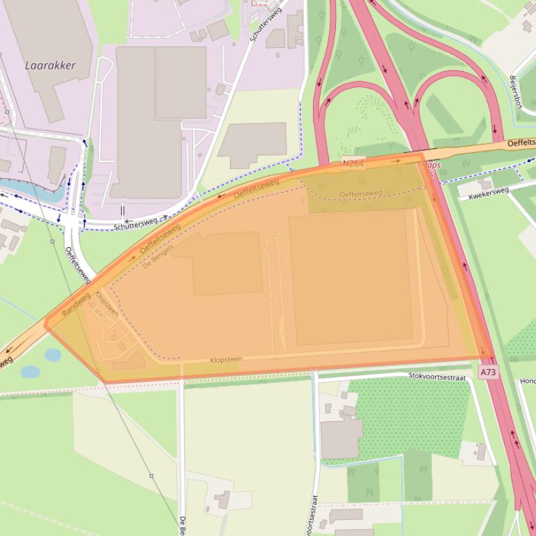 Kaart van postcodegebied 5443PW.
