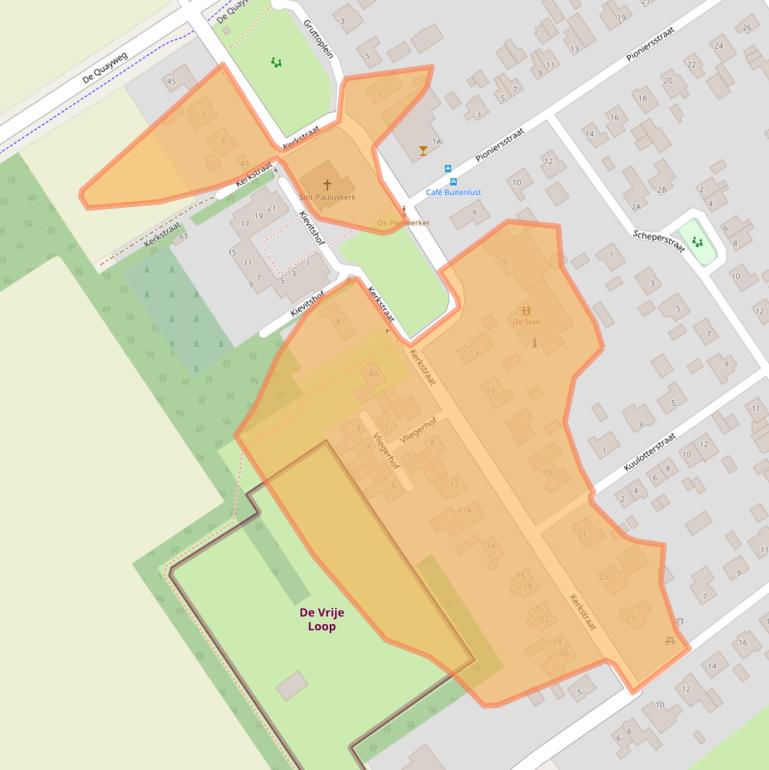 Kaart van postcodegebied 5445AD.