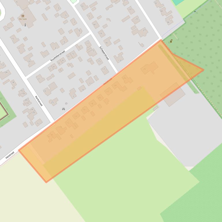 Kaart van postcodegebied 5445AS.