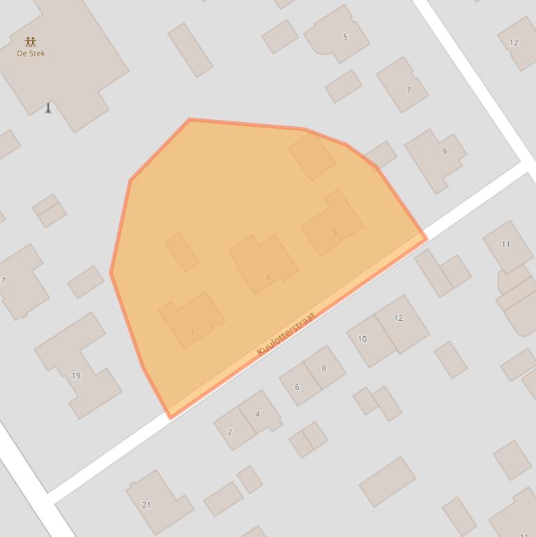 Kaart van postcodegebied 5445AW.