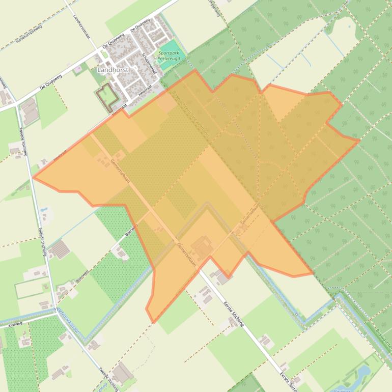 Kaart van postcodegebied 5445NA.