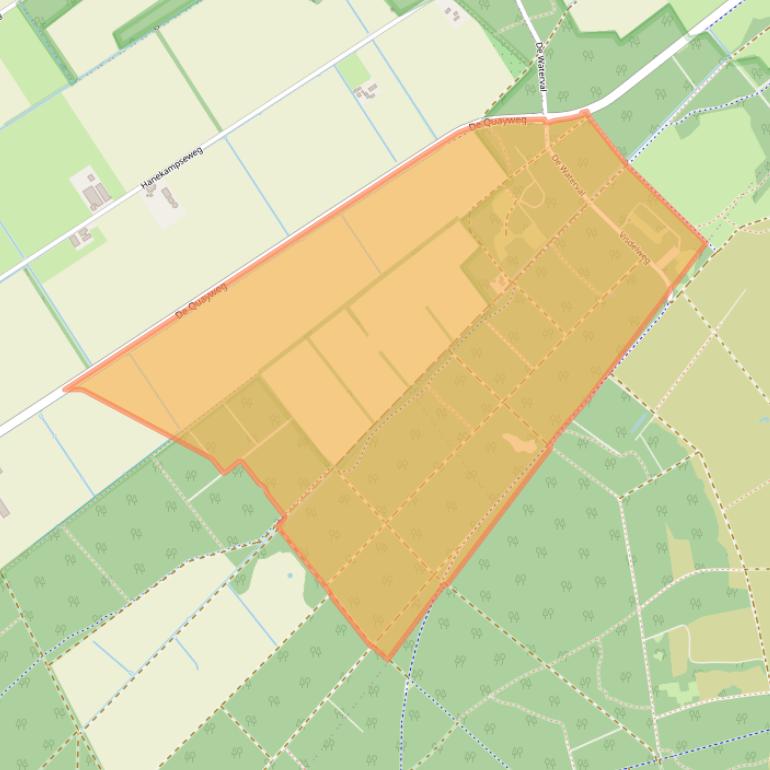 Kaart van postcodegebied 5445NS.