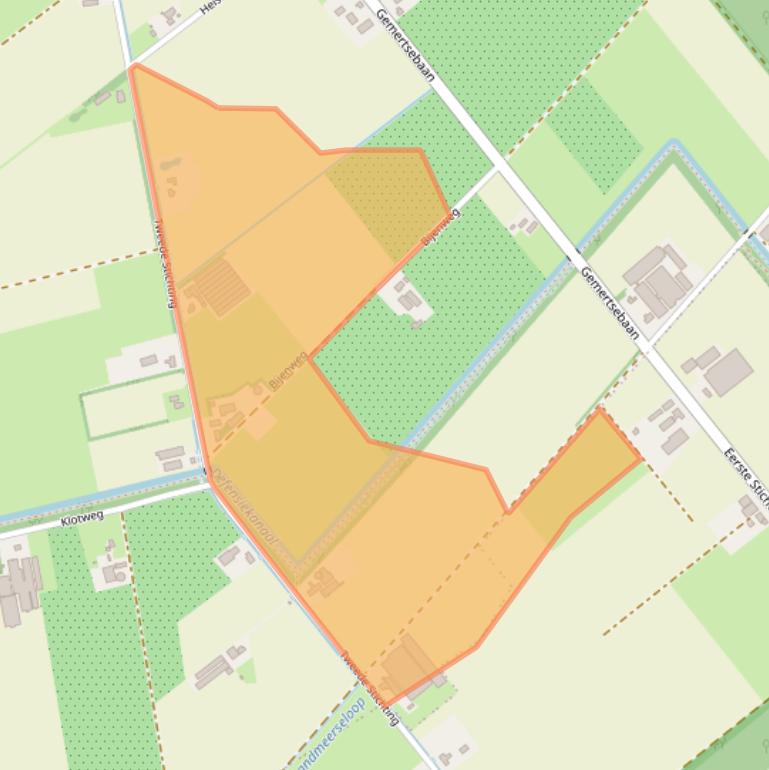 Kaart van postcodegebied 5445NZ.