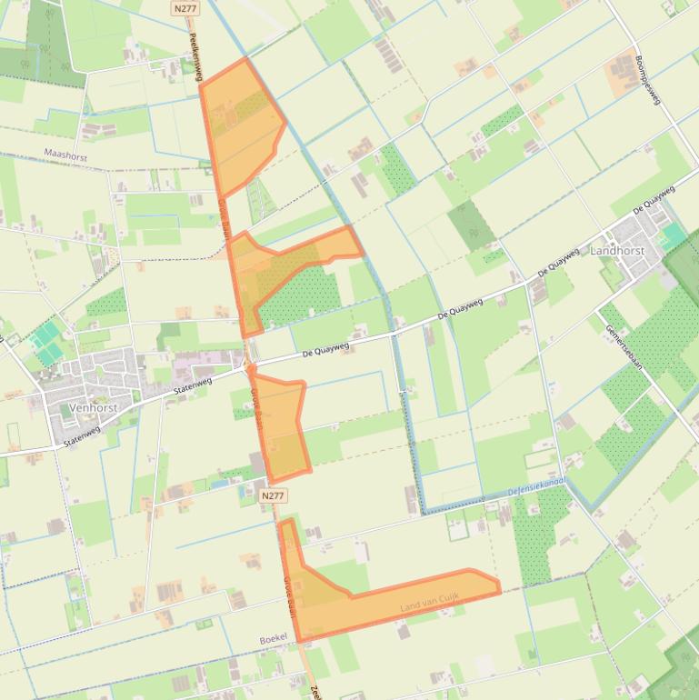 Kaart van postcodegebied 5445PA.