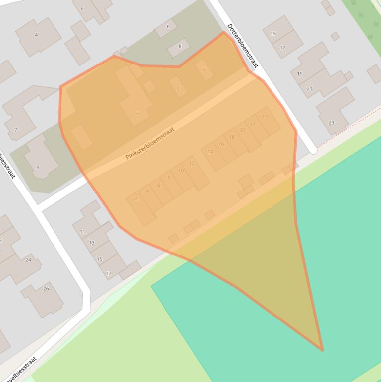 Kaart van postcodegebied 5445PH.