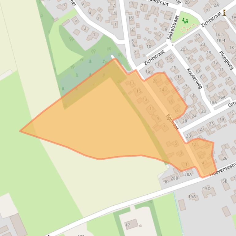 Kaart van postcodegebied 5446AB.