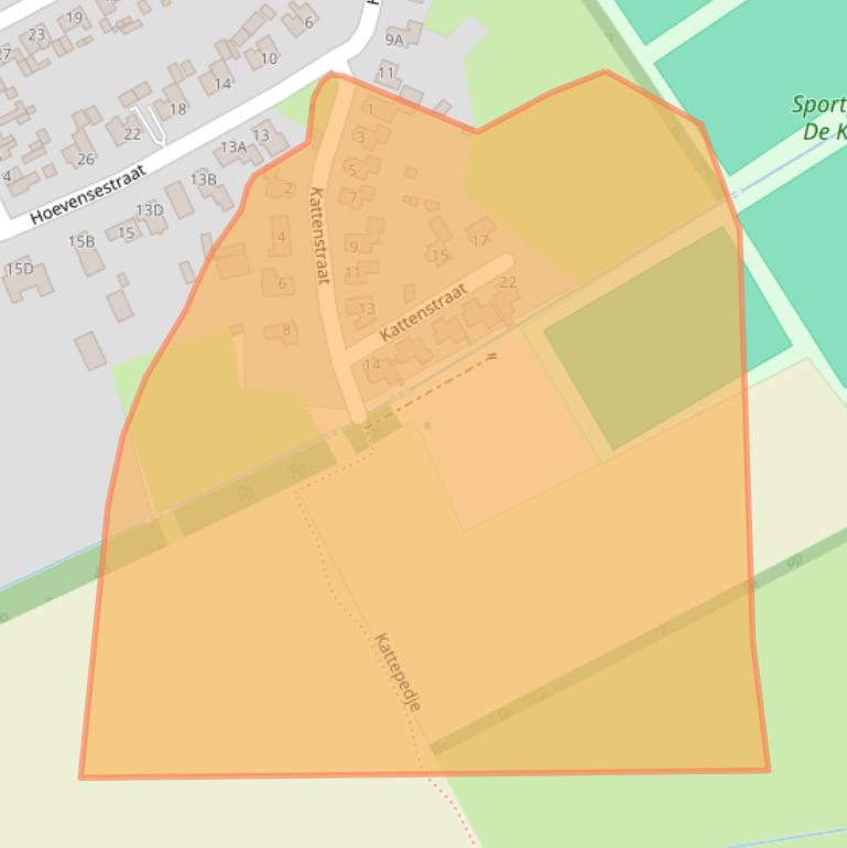 Kaart van postcodegebied 5446AJ.